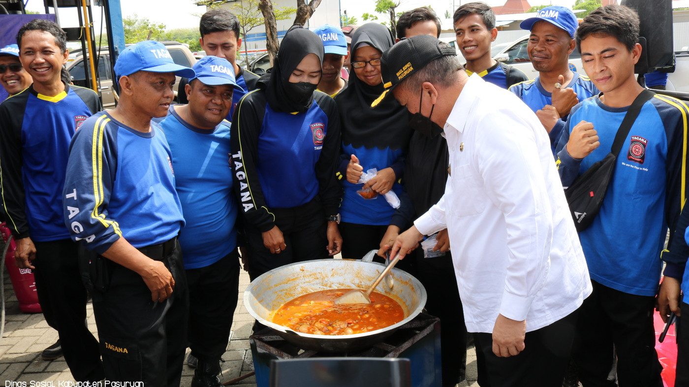 Wakil Bupati Pasuruan Mujib Imron tinjau kesiapan Dapur Umum Tagana