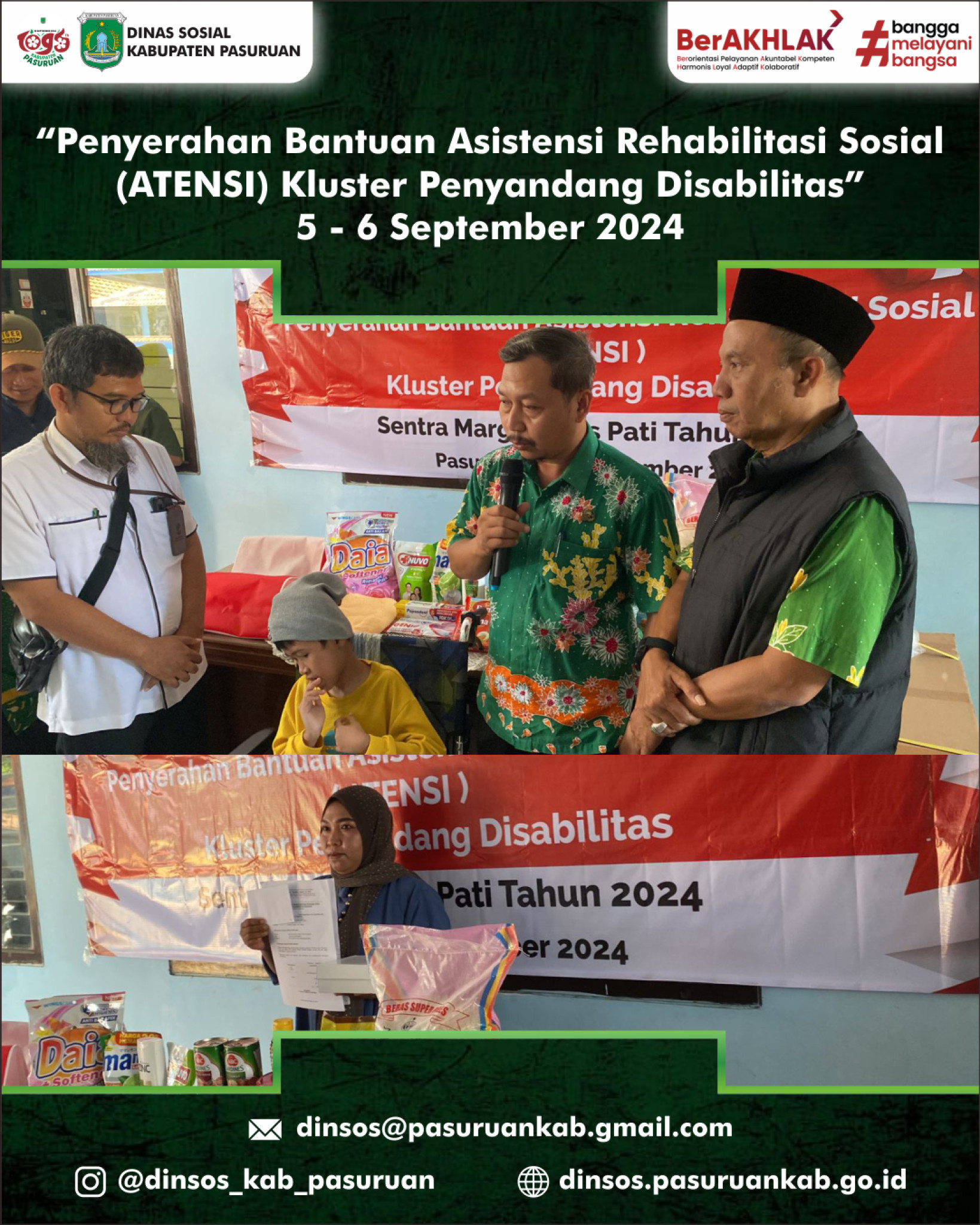 Penyerahan Bantuan Asistensi Rehabilitasi Sosial (ATENSI) Kluster Penyandang Disabilitas