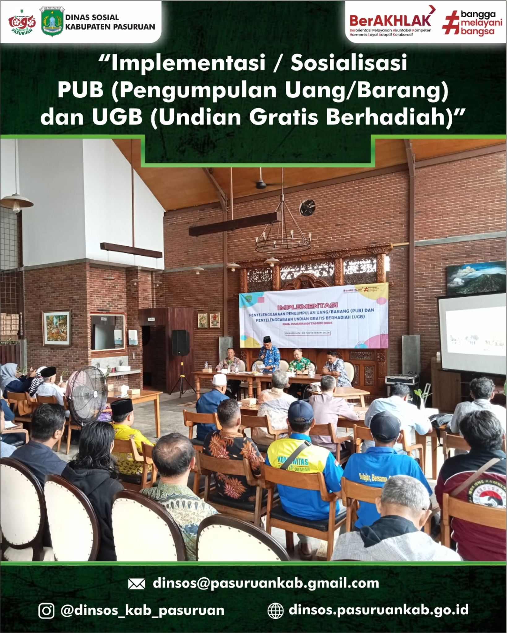 Implementasi / Sosialisasi PUB (Pengumpulan Uang/Barang) dan UGB (Undian Gratis Berhadiah)